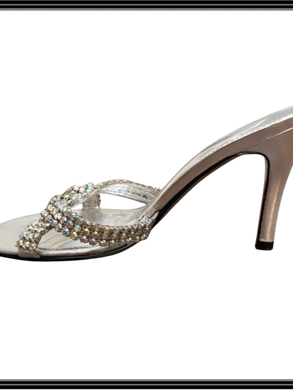 Nina Silver Rhinestone Strappy Heels Womens Size 7M Formal Prom Bridal Formal - Picture 2 of 16